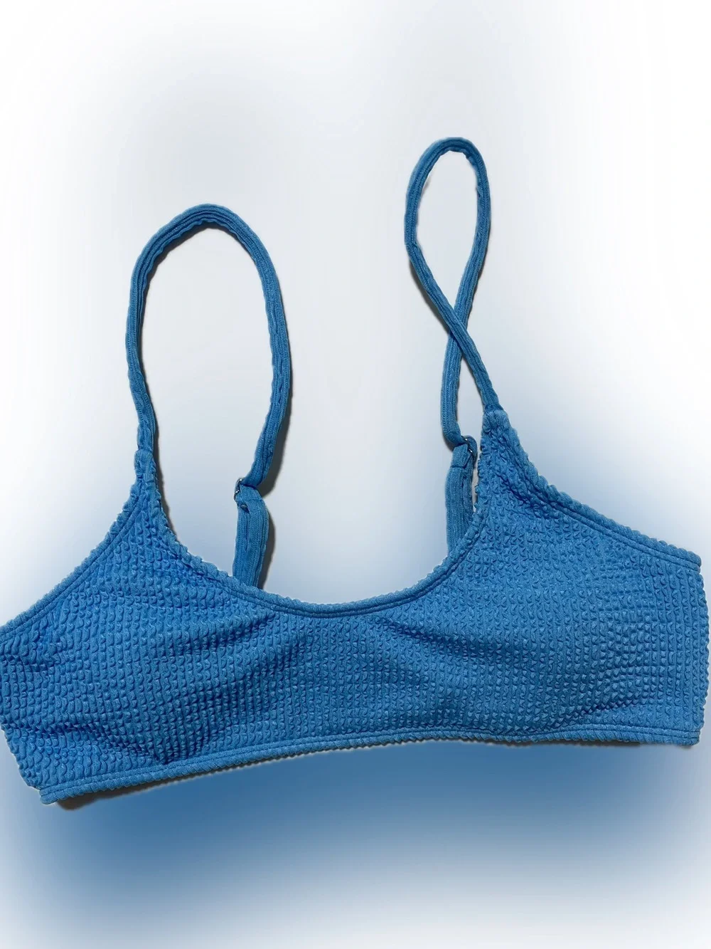 Blue Textured Bikini Top - Women Swim Bikini